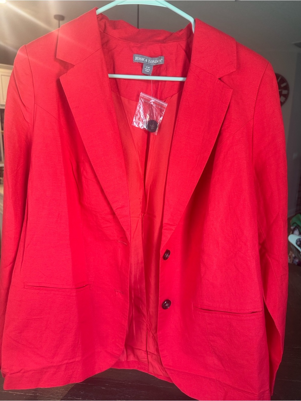Jessica London Vibrant Red Tailored Blazer